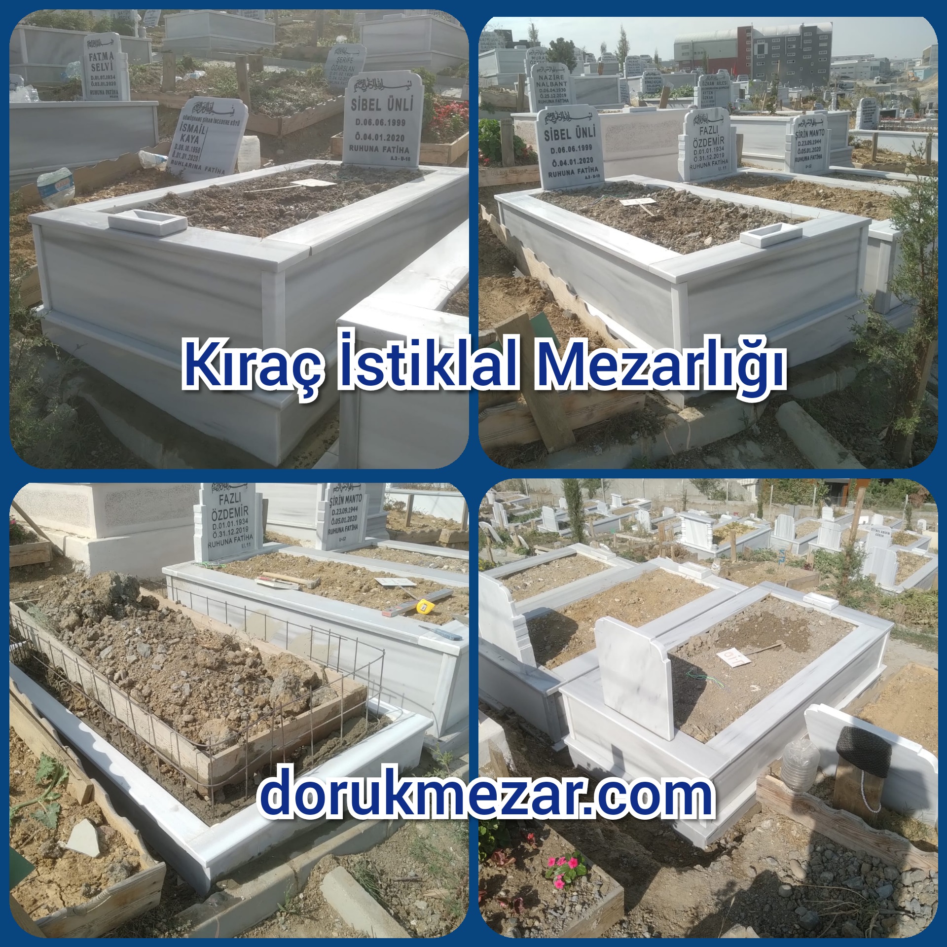 Esenyurt Kıraç İstiklal Mezarlığı Mezar Taşı Yapımı Ünli Ailesi