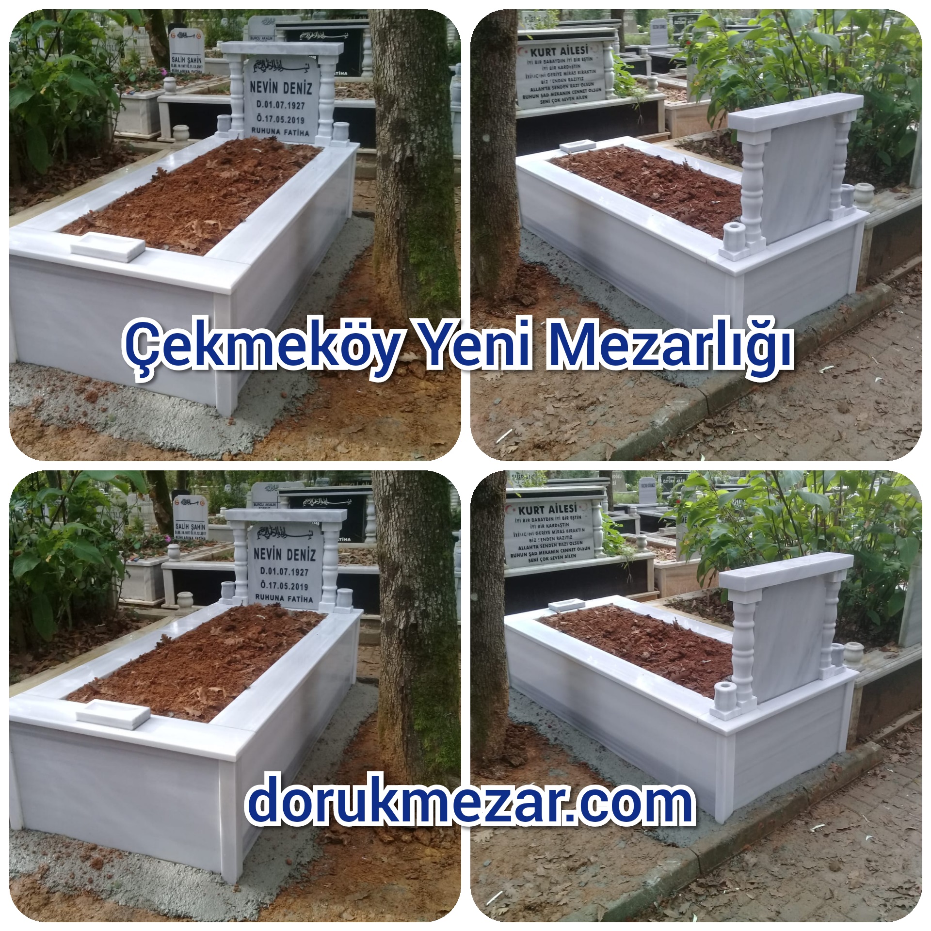 Çekmeköy Yeni Mezarlığı Mezar Taşı Yapımı Deniz Ailesi