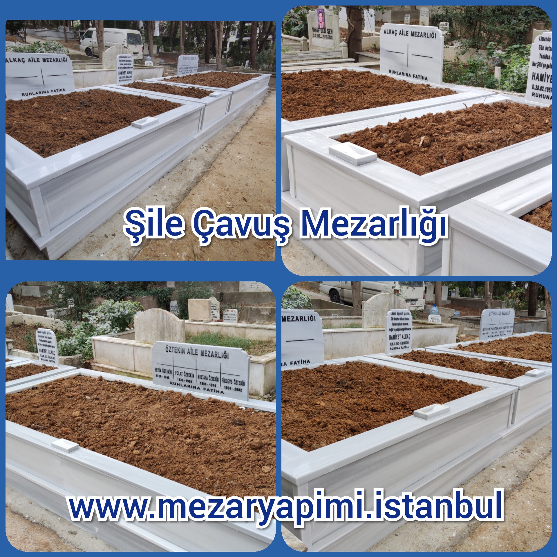 Şile Çavuş Mezarlığı Mermer Mezar Yapımı Alkaç ve Öztekin Ailesi