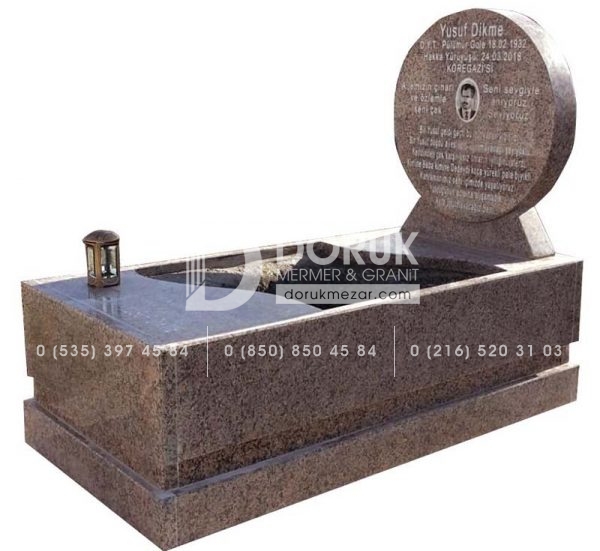 G-128 Dolunay Baş Taşlı Blok Granit Mezar