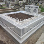 Çift Kişilik Beyaz Mermer Blok Mezar