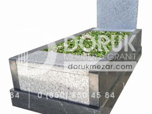 Bianco Sardo ve Nero Gaska Blok Granit Mezar