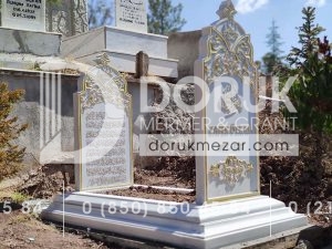25cm Blok Mermer Osmanlı Mezar Modeli