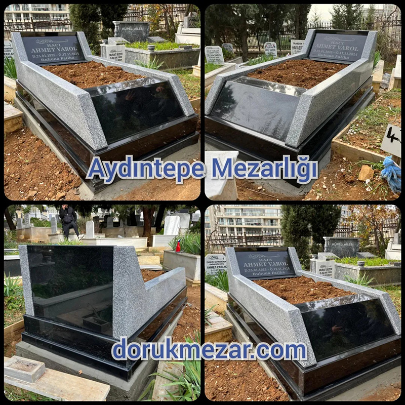 Egimli Mezar Modeli Absolute Black ve Beta Granit