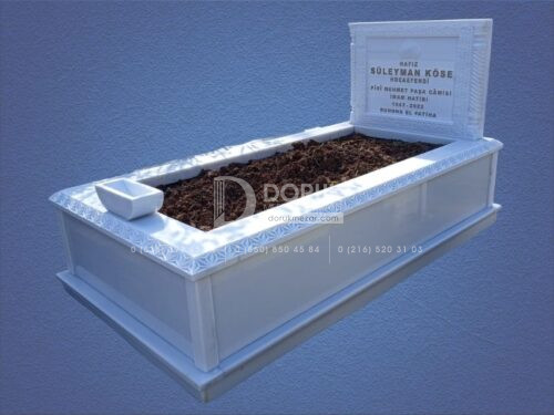 Küpeşte ve Baş Taşı Cnc İşlemeli Mermer Mezar